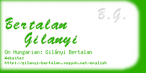 bertalan gilanyi business card
